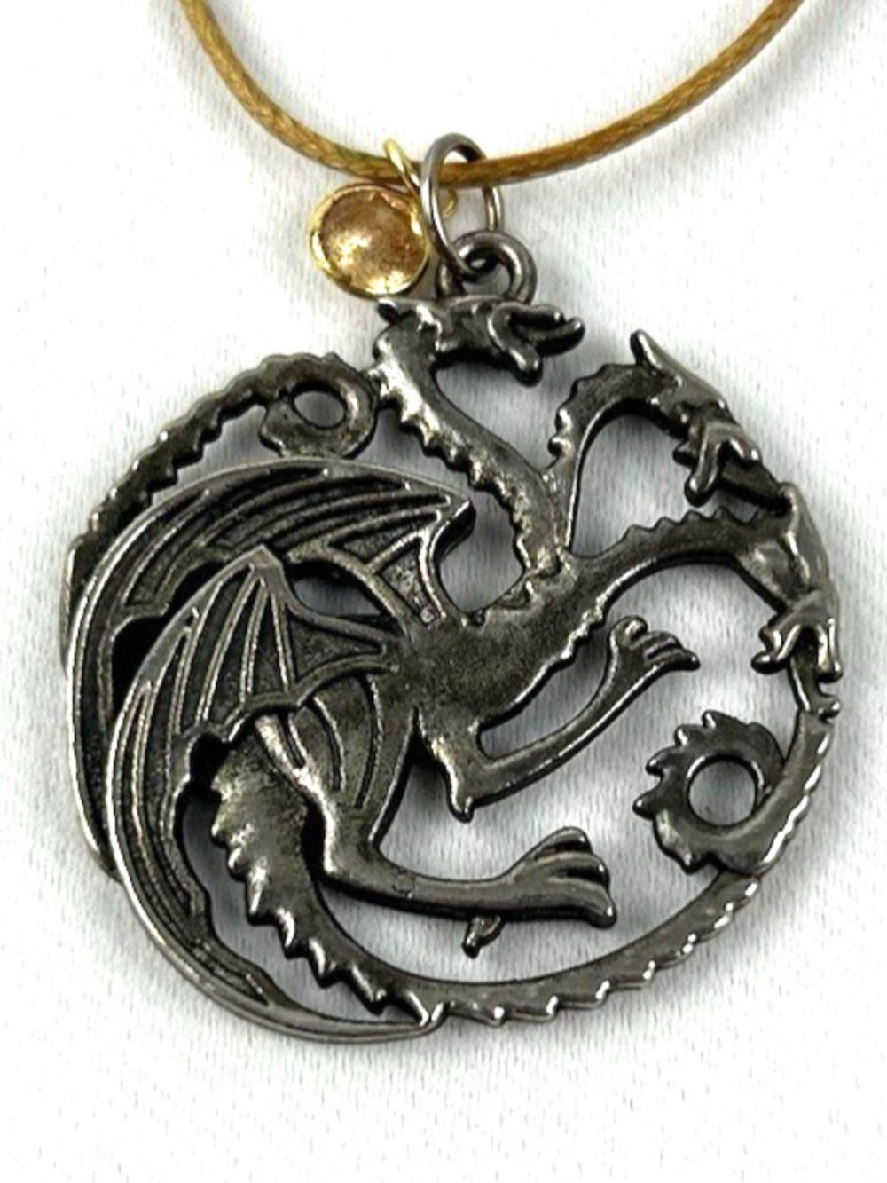 Game of Thrones House Targaryen Silver Tone Dragon Pendant Necklace
